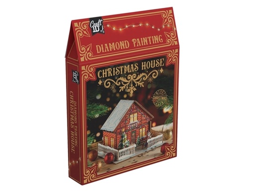 [1467633] Diamondpaintingkaarten Craft ID Kersthuis 20x20x14cm