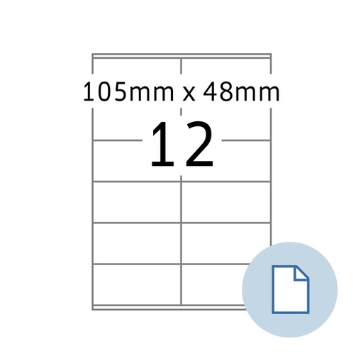 [1467691] Etiquette HERMA 8419 A4 EXPR 500 105x48mm blanc 6000 pièces