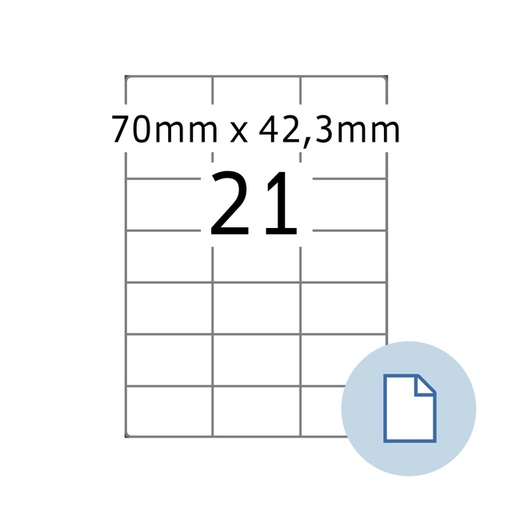 [1467692] Etiquette HERMA 8421 A4 EXPR 500 70x42,3mm blanc 10500 pièces