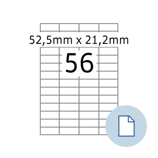 [1467700] Etiquette HERMA 8456 A4 EXPR 500 52,5x21,2mm blanc 28000 pièces