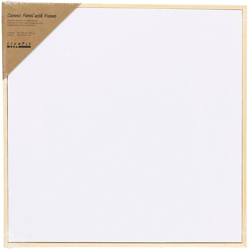 [1467899] Panneau en toile Creativ Company avec cadre 300x300mm blanc