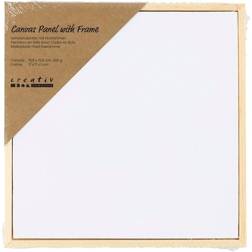 [1467900] Panneau en toile Creativ Company avec cadre 158x158mm blanc