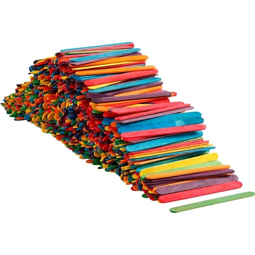 [1467908] Bâtonnets de construction Creativ Company bois lot 1000 pièces assorti