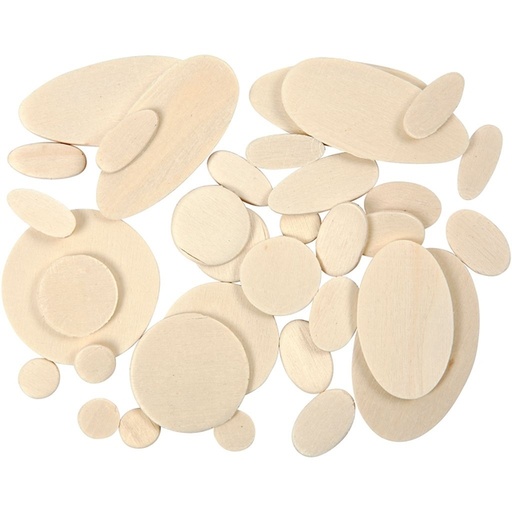 [1467909] Formes de mosaïque Creativ Company rondes et ovales bois