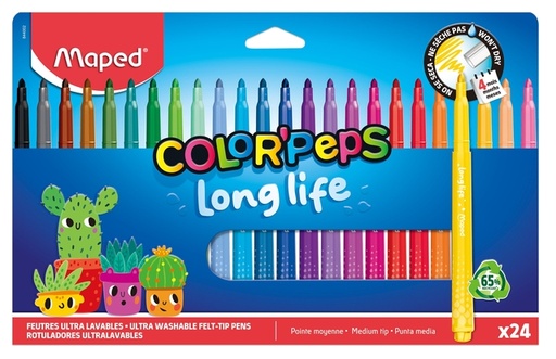 [1467935] Viltstift Maped Color'Peps Long Life 2.0 set à 24 stuks assorti