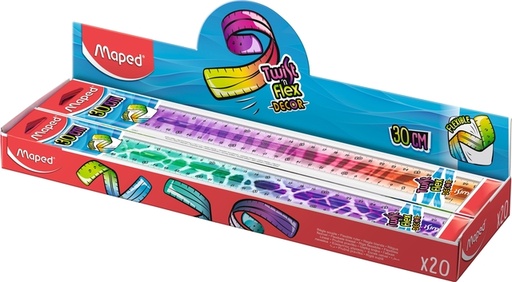 [1467944] Règle Maped Twist'n Flex Animals 30cm display 20 pièces assorti
