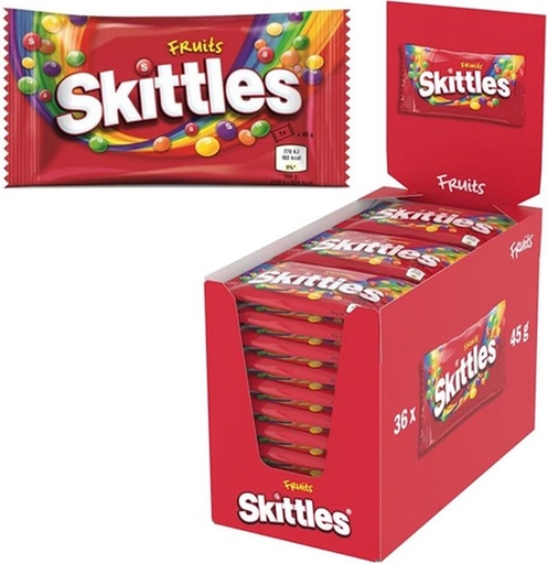 [1468172] Bonbons Skittles fruits sachet 45g boîte 36 pièces