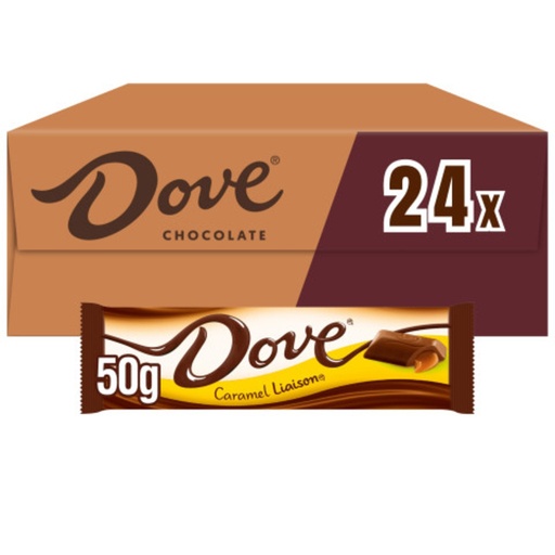 [1468310] Dove Chocolat Liaison caramel barre 50g boîte 24 pièces