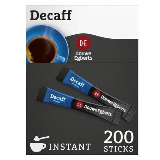 [1467840] Koffie Douwe Egberts decaff instant sticks doos 200 stuks