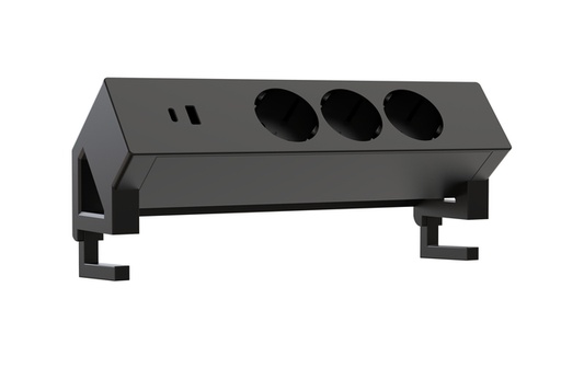 [1468660] Stekkerdoos Euroseats opbouw 3 voudig USB A+C zwart