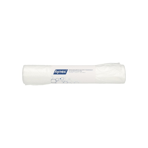 [1468737] Sac poubelle Hynex 45x50cm HDPE recyclé T15 20L Transparent rouleau 50 pièces