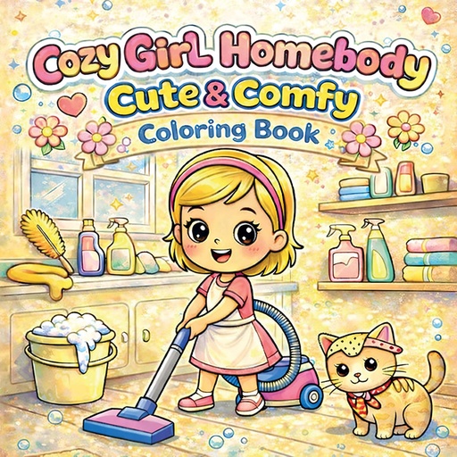 [1469441] Livre de coloriage Cozy Girl Homebody Cute & Comfy