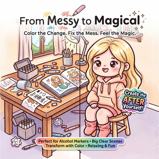 [1469443] Kleurboek Cute Cozy From Messy to Magical