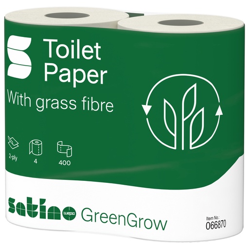 [1423604] Papier toilette BlackSatino MT1 GreenGrow 066870 2 épaisseurs 4x 400 feuilles naturel