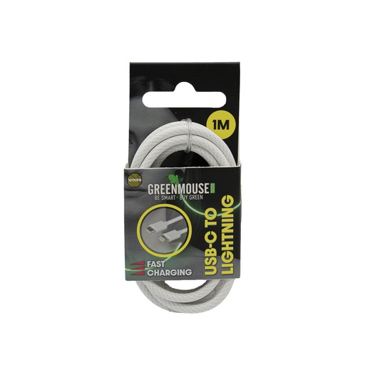 [1469478] Kabel Green Mouse USB-C to Lightning data Woven 1m blisterverpakking