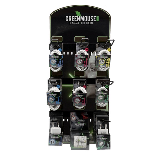 [1469481] Kassadisplay Green Mouse telefoonaccessoires voor blisterverpakkingen