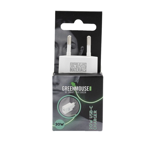 [1469482] Oplader Green Mouse USB-C 20w wit blisterverpakking
