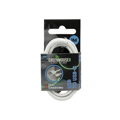 [1469484] Câble Green Mouse USB-A vers USB-C Data Woven 1m blister