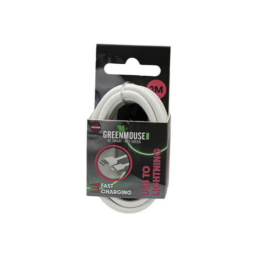 [1469486] Kabel Green Mouse USB-A to Lightning data Woven 2m blisterverpakking