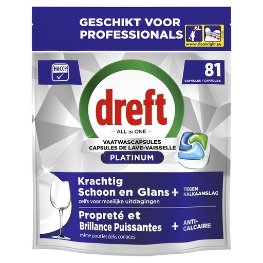 [1469490] Vaatwastabletten Dreft All-in-1 professional Platinum regular 81 stuks