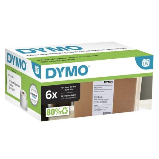 [1436680] Etiquette Dymo LabelWriter industriel 104x159mm blanc 6 rouleaux à 200 pièces
