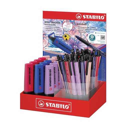 [1469657] Markeerstift STABILO Boss en balpen STABILO Pointball Wildflower ass