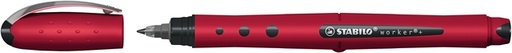 [1469663] Roller STABILO Worker+ Wildflower Medium rouge dahlia
