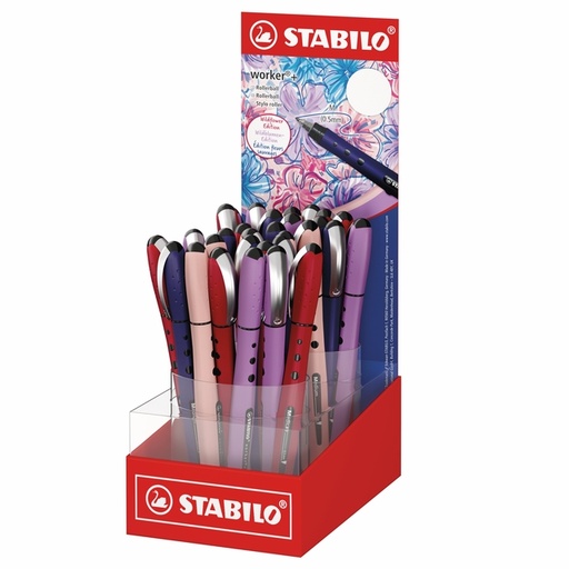 [1469664] Rollerpen STABILO Worker+ Wildflower medium assorti