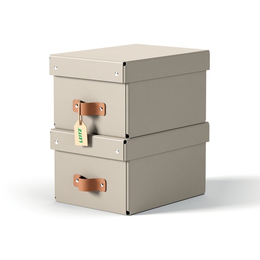[1465910] Opbergdoos Leitz Puro met deksel 7 liter set van 2 beige