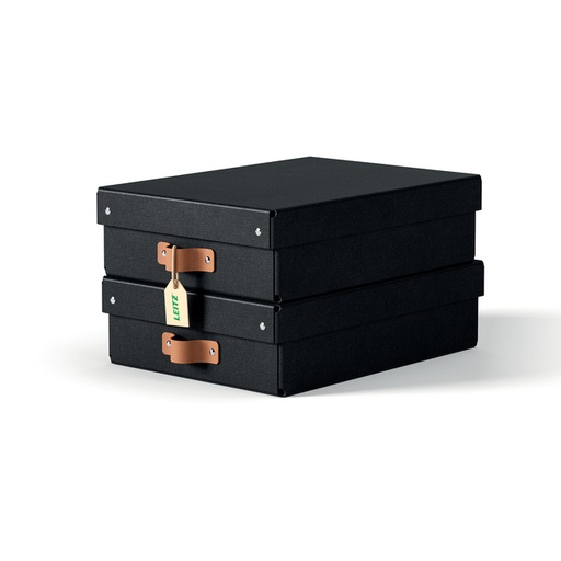 [1465912] Boîte de rangement Leitz Puro avec couvercle 8L noir set 2 pièces