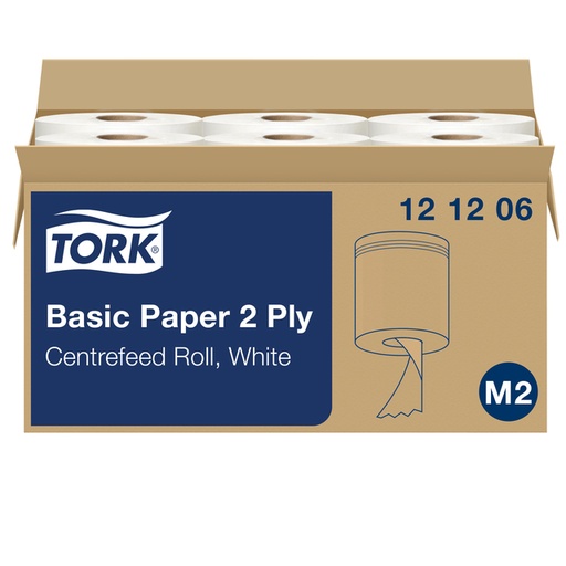 [892062] Papier d'essuyage Tork M2 Basic Universal 121206 2 épaisseurs 160m blanc