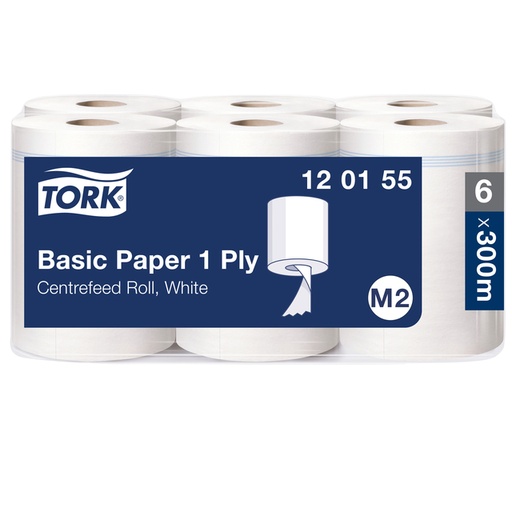 [892166] Papier d'essuyage Tork M2 Basic Universal 120155 1 épaisseur 300m blanc