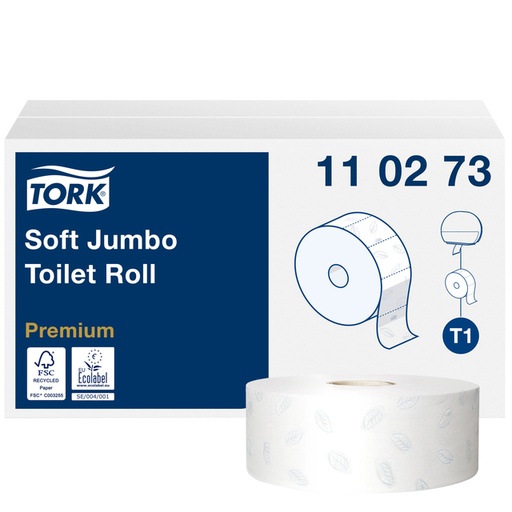 [892052] Papier toilette Tork Jumbo T1 Premium 110273 2 épaisseurs 360m blanc