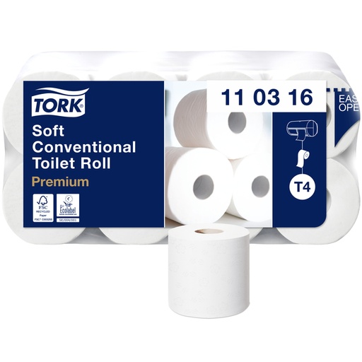 [892157] Toiletpapier Tork T4 Premium 3-laags 250 vel wit 110316