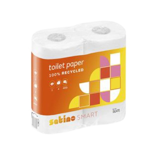 [897125] Papier toilette Satino Smart MT1 062470 2 ép 400 feuilles blanc
