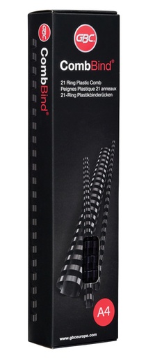 [536021] Bindrug GBC 6mm 21rings A4 zwart 100 stuks