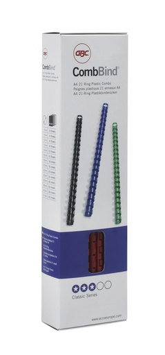 [536143] Bindrug GBC 14mm 21rings A4 blauw 100 stuks