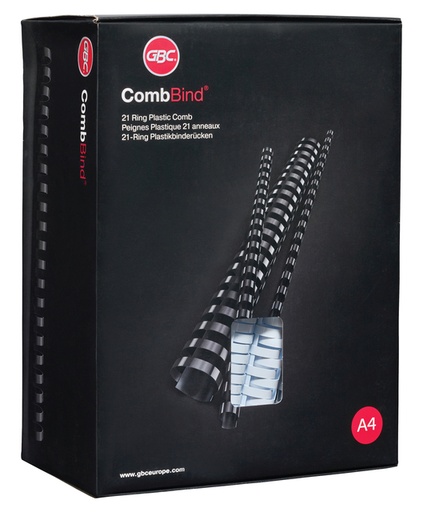 [536180] Bindrug GBC 19mm 21rings A4 wit 100 stuks