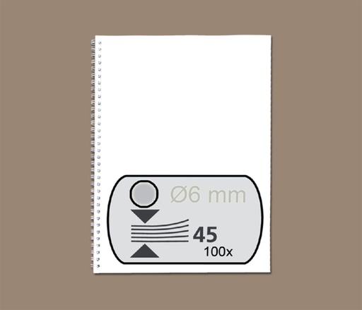 [537930] Peigne métallique Fellowes 6mm 34 anneaux A4 argent 100 pièces