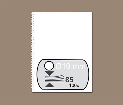 [537842] Reliure métallique Fellowes 10mm 34 anneaux A4 blanc 100 pièces