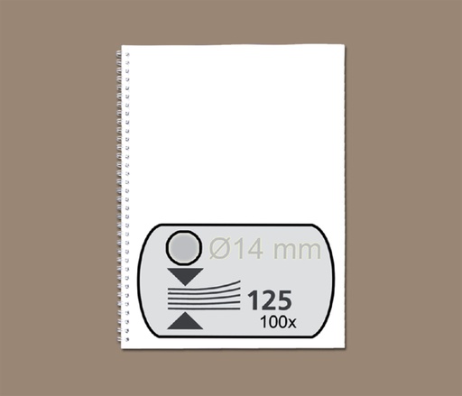 [537852] Peigne métallique Fellowes 14mm 34 anneaux A4 argent 100 pièces