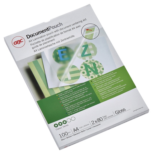 [535410] Pochette de plastification GBC A4 2x80micron 100 pièces