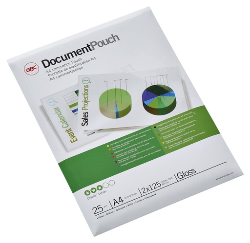 [536099] Pochette de plastification GBC A4 2x125 microns 25 pièces