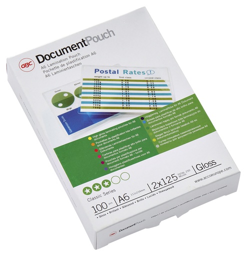 [535371] Pochette de plastification GBC A6 2x125 microns 100 pièces