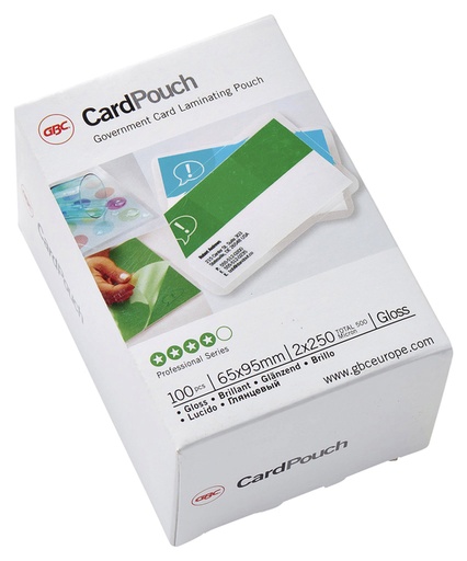 [535142] Pochette de plastification GBC carte 65x95mm 2x125mic 100 pièces