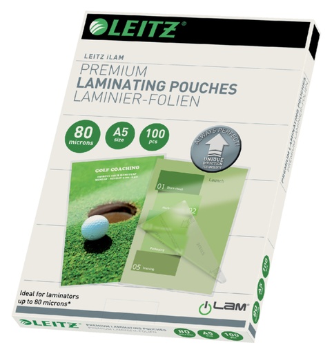 [535637] Pochette de plastification Leitz iLAM A5 2x80 microns 100 pièces