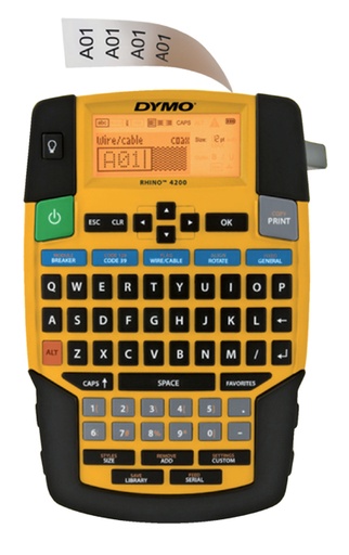 [930143] Etiqueteuse Dymo Rhino Industriel 4200 qwerty 19mm jaune