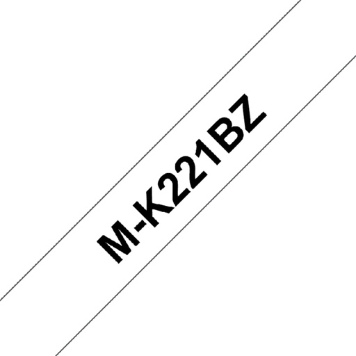 [930490] Labeltape Brother P-touch TZe-K221 ongelamineerd 9mm zwart op wit