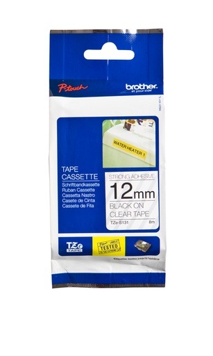 [400644] Labeltape Brother P-touch TZe-S231 extra sterk klevend 12mm zwart op wit