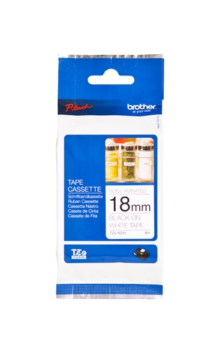 [931021] Ruban de lettrage Brother P-Touch TZe-N241 non laminé18mm noir sur blanc